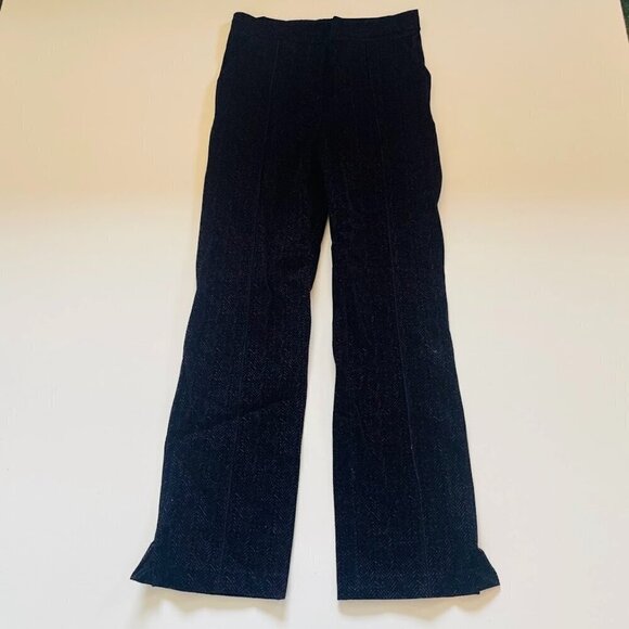 NWT Chiara Boni Nucci Cropped Trouser Pant Purple Animal Pring Velvet 70s Evenin - Picture 1 of 9